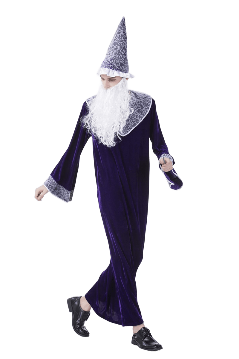 Royal Purple Wizard Costume – Magical Halloween Robe Set