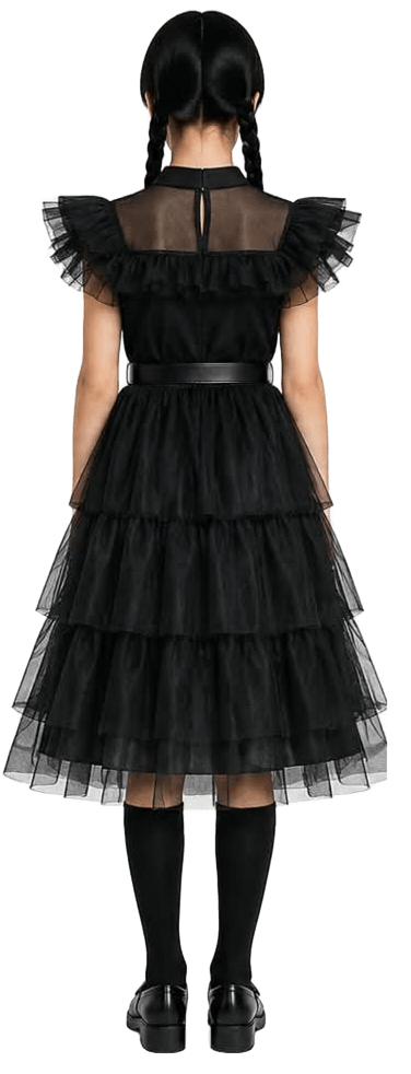 Girls’ Gothic Black Halloween Costume Dress Set